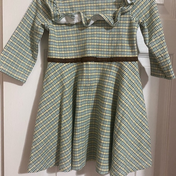 Janie and Jack Houndstooth Plaid Ruffle Ponte Dress - Picture 3 of 8